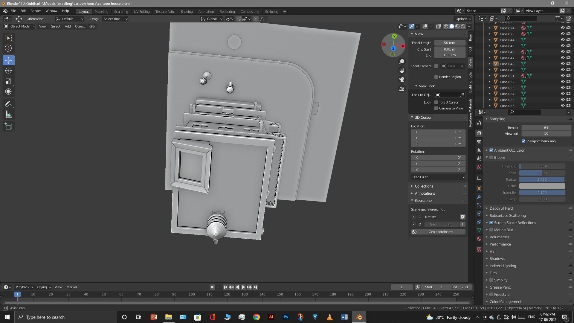 cartoon house Low-poly 3D model_22