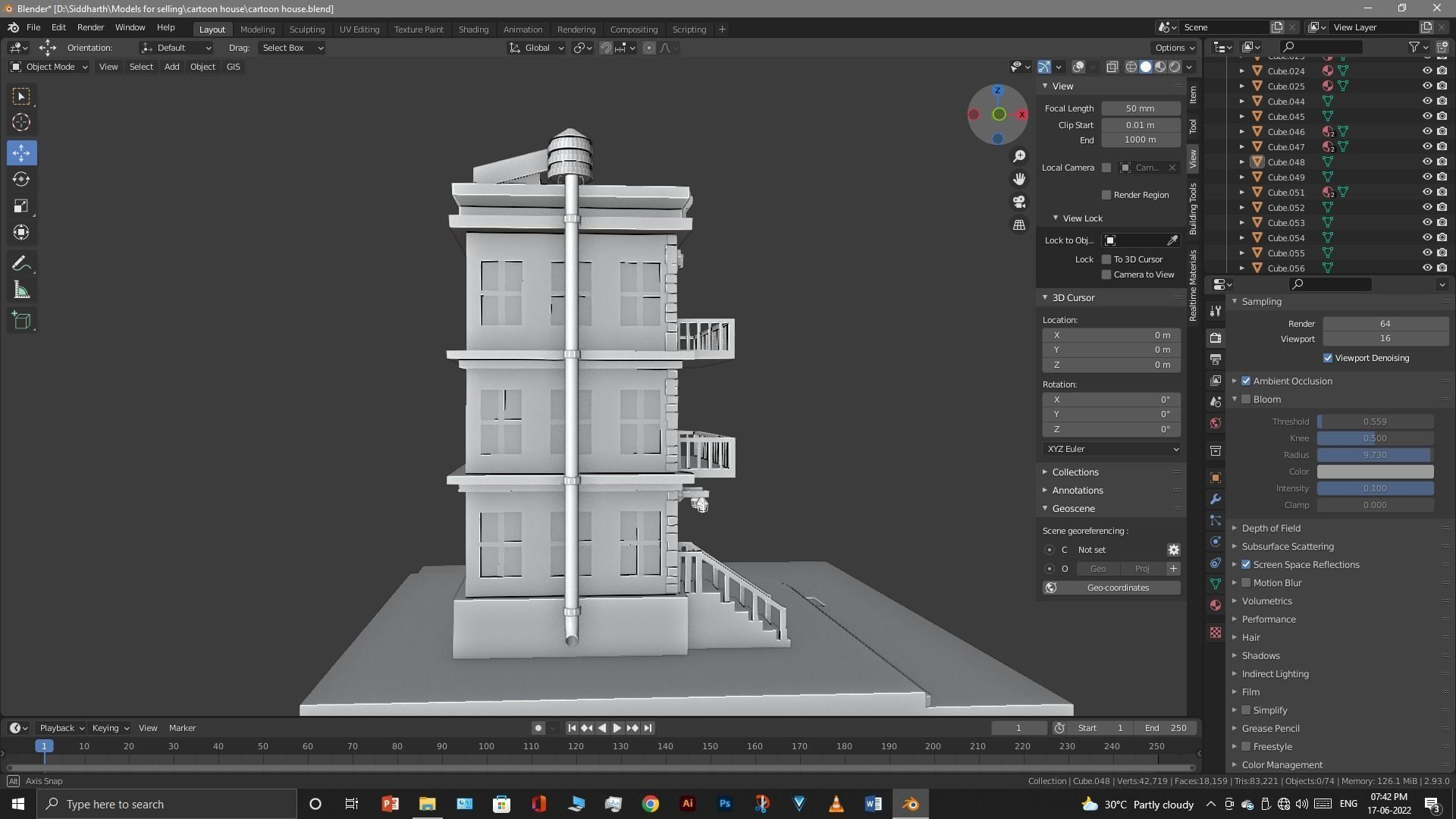 cartoon house Low-poly 3D model_11