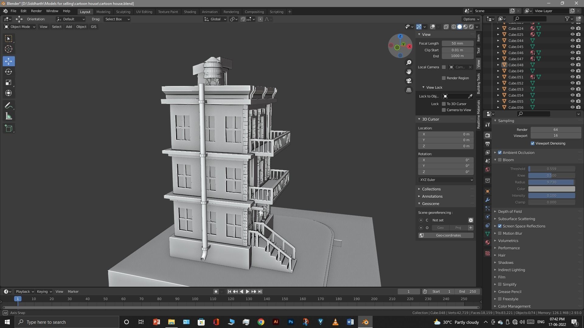 cartoon house Low-poly 3D model_12
