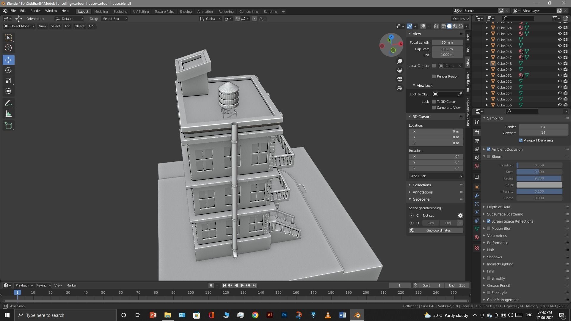 cartoon house Low-poly 3D model_43