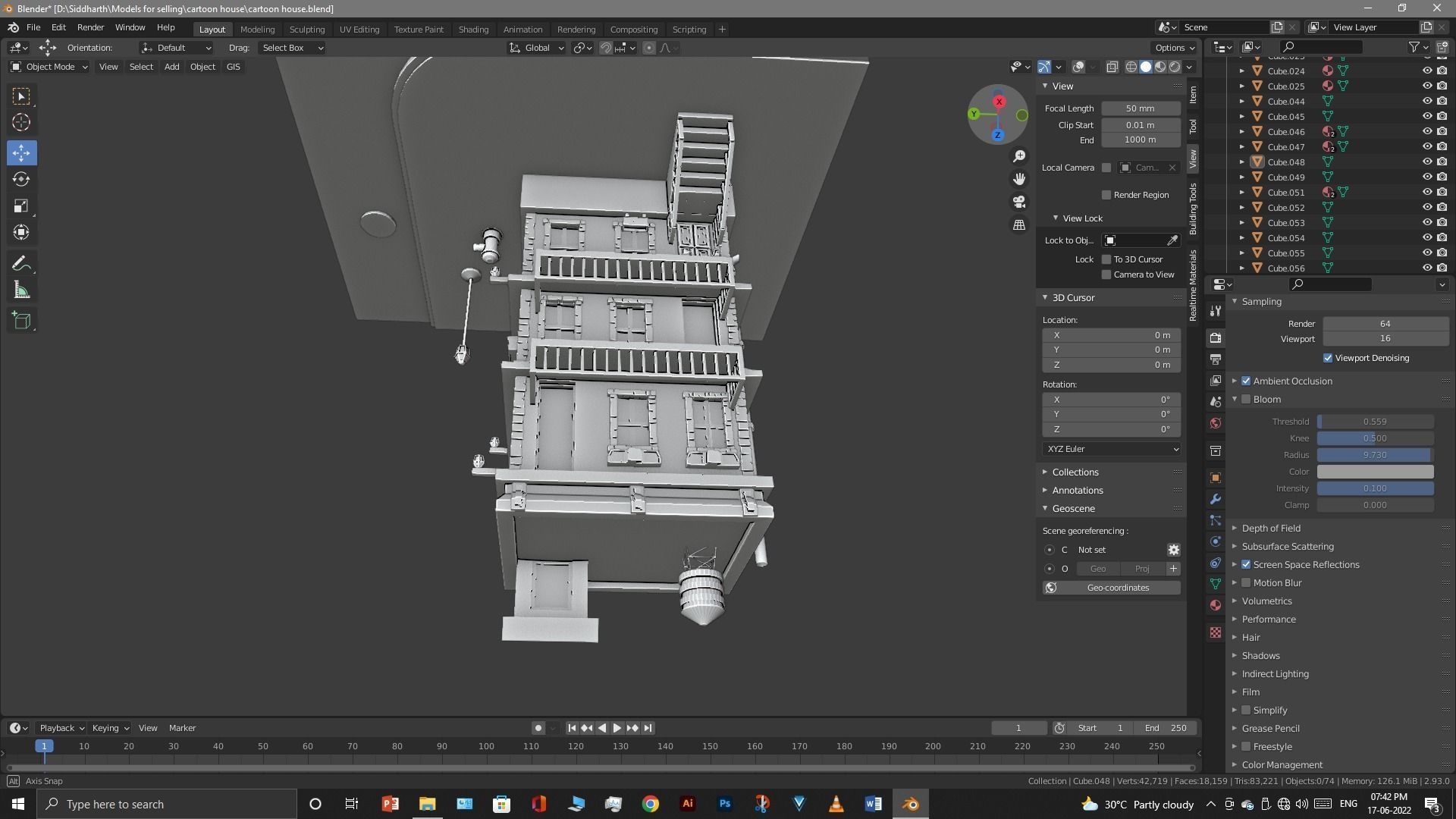 cartoon house Low-poly 3D model_31