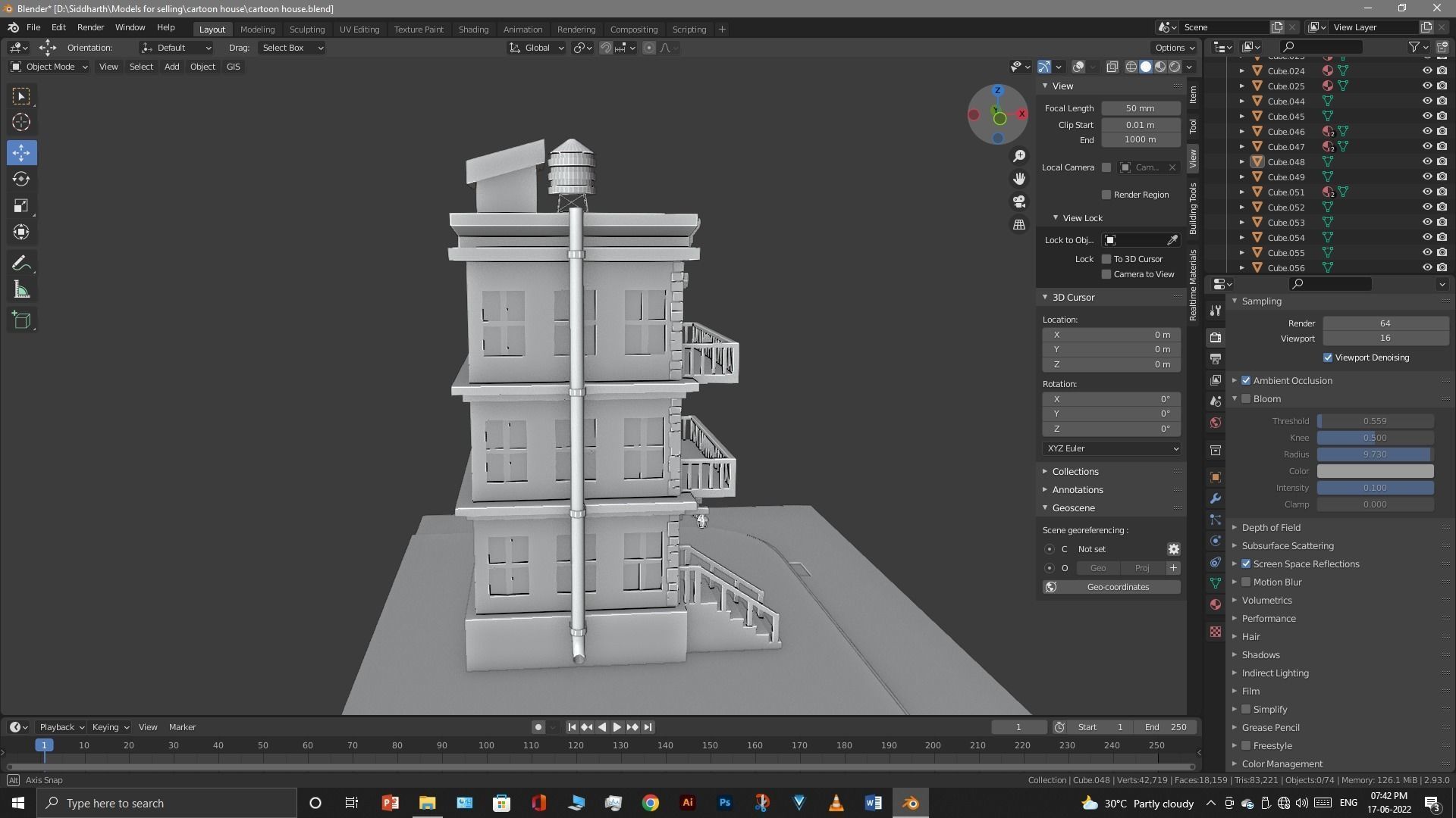 cartoon house Low-poly 3D model_24