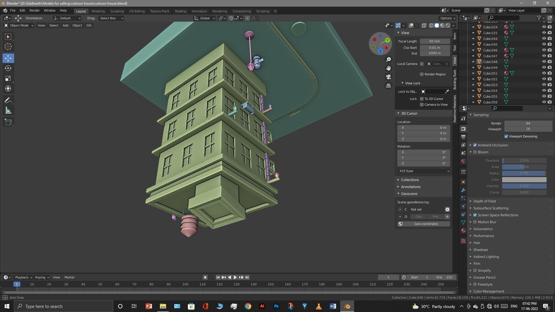 cartoon house Low-poly 3D model_45