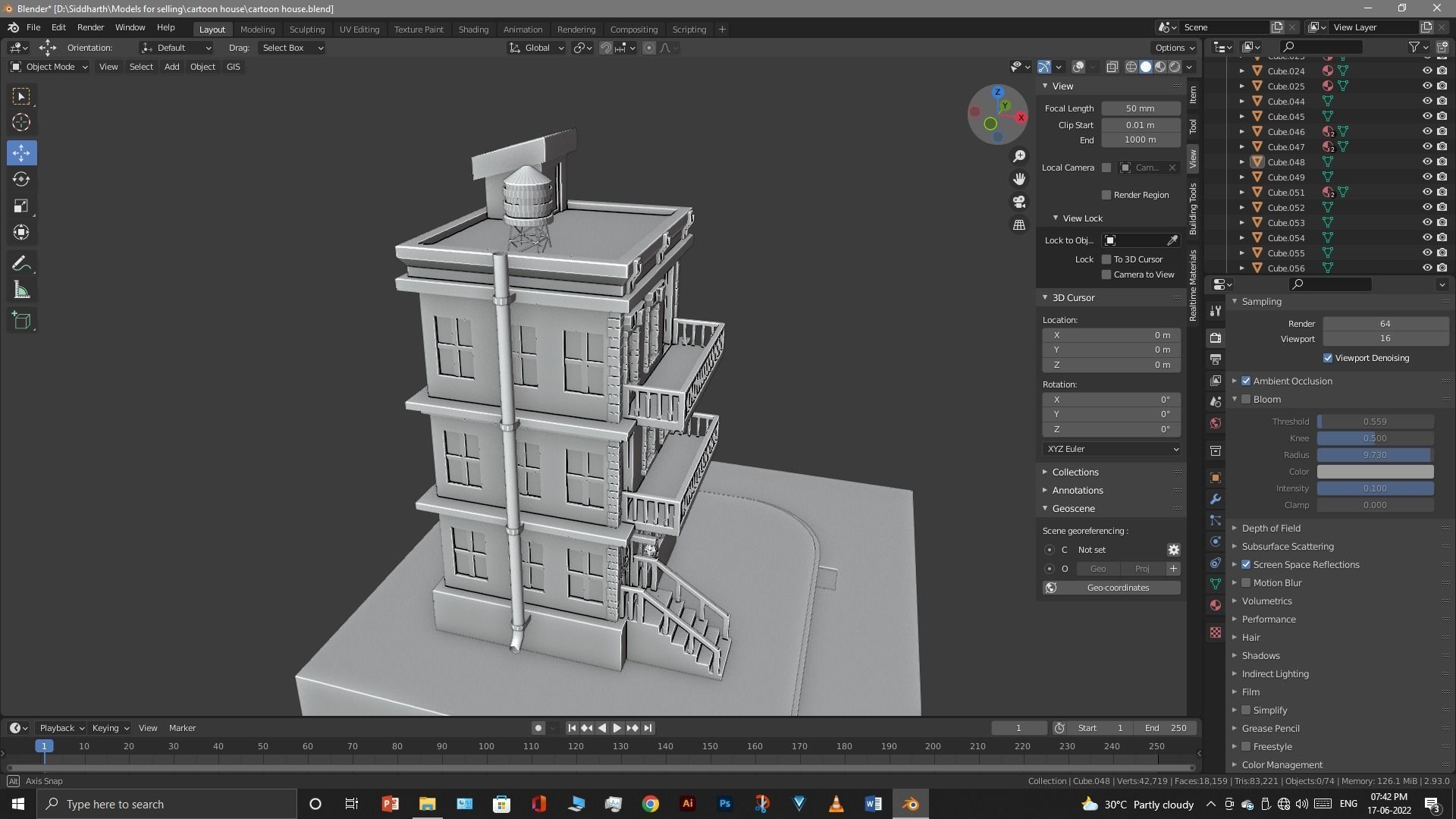 cartoon house Low-poly 3D model_48