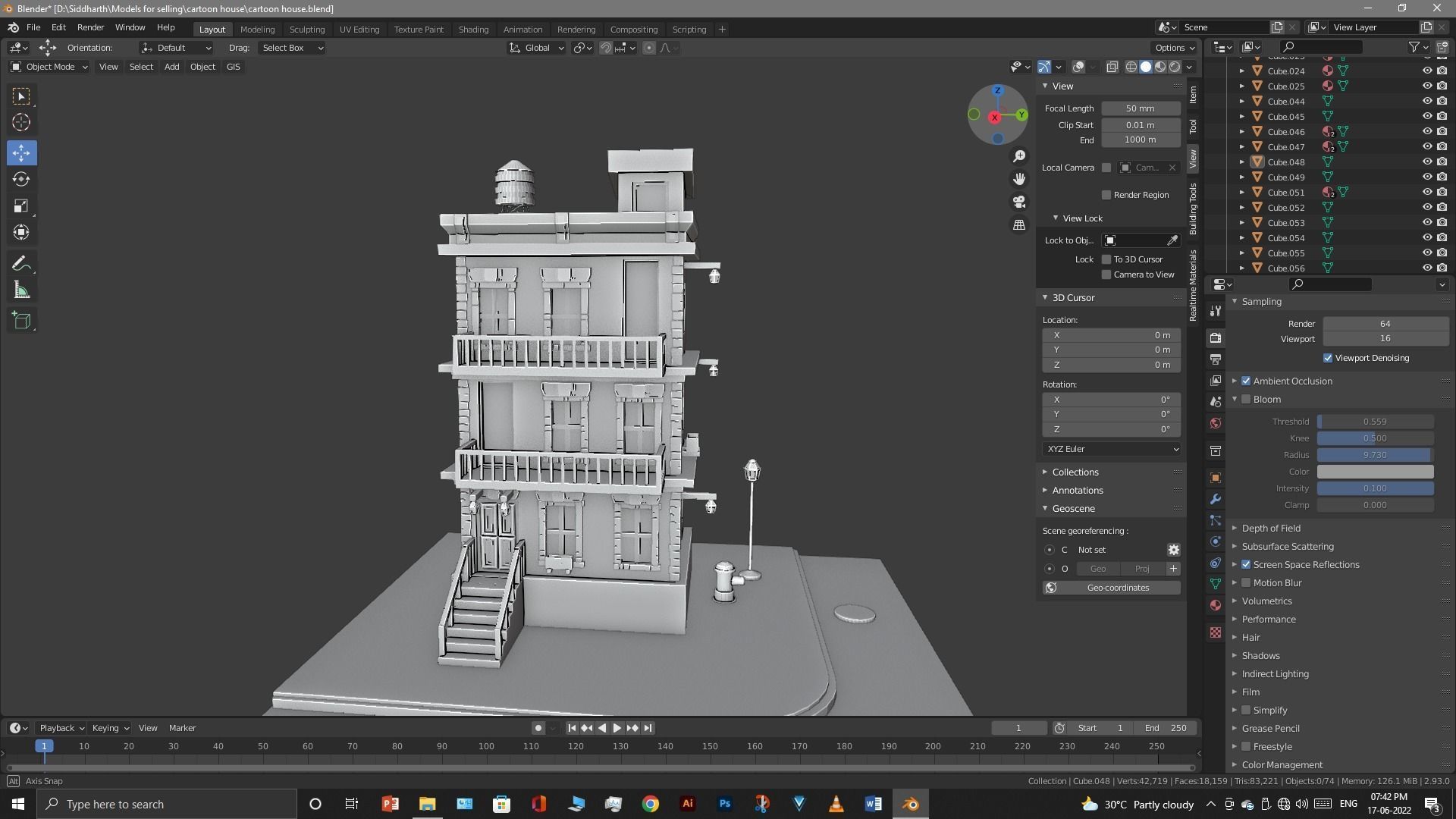 cartoon house Low-poly 3D model_17