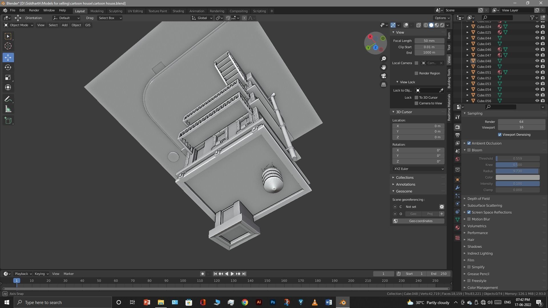 cartoon house Low-poly 3D model_50