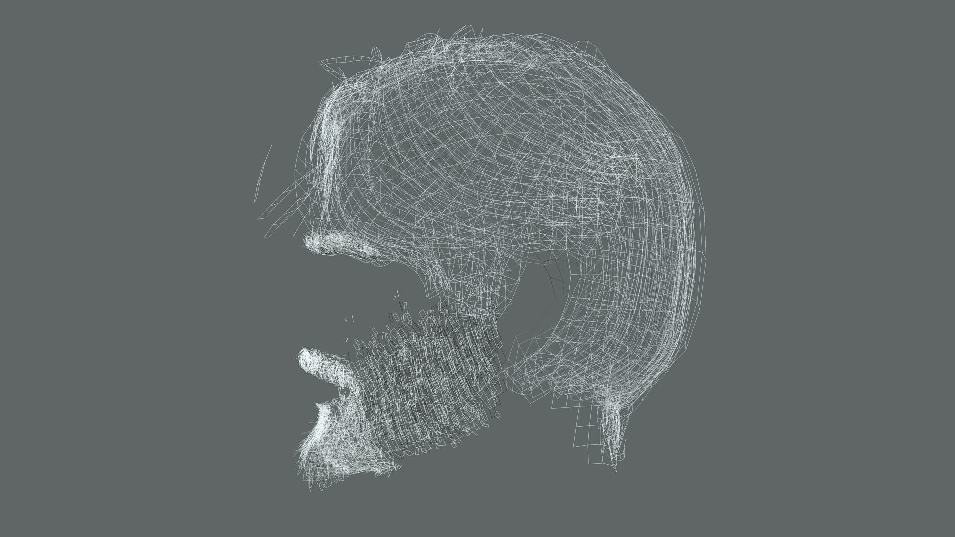 Realistic Hair Beard brows mustache p4 Low-poly 3D model_18