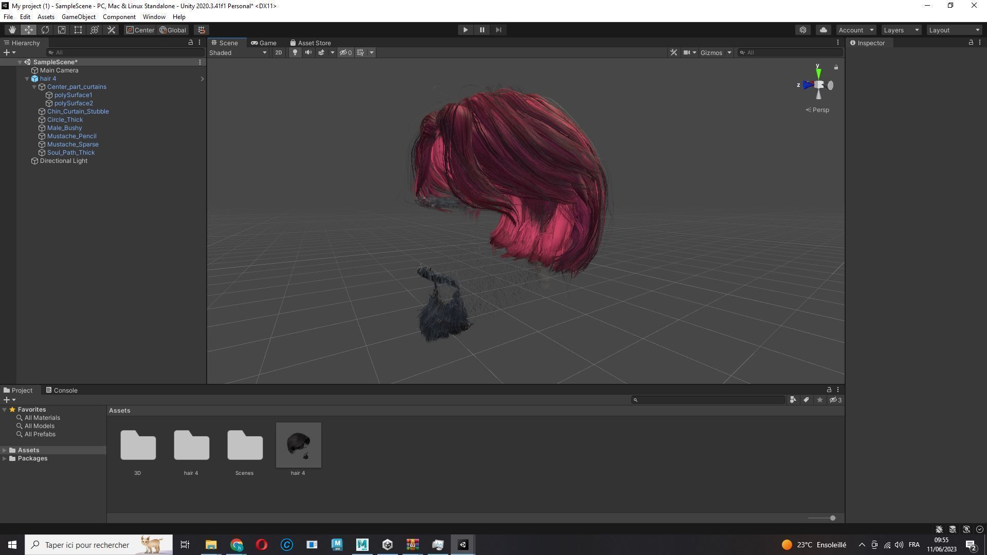 Realistic Hair Beard brows mustache p4 Low-poly 3D model_21