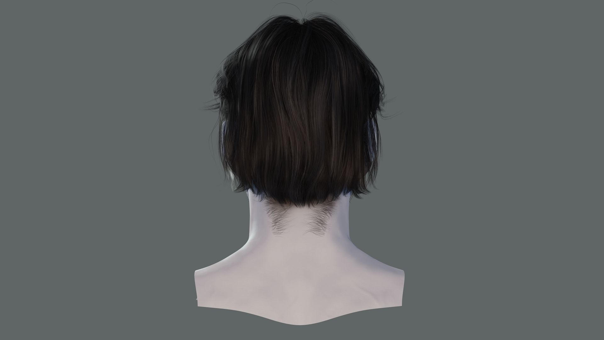 Realistic Hair Beard brows mustache p4 Low-poly 3D model_6