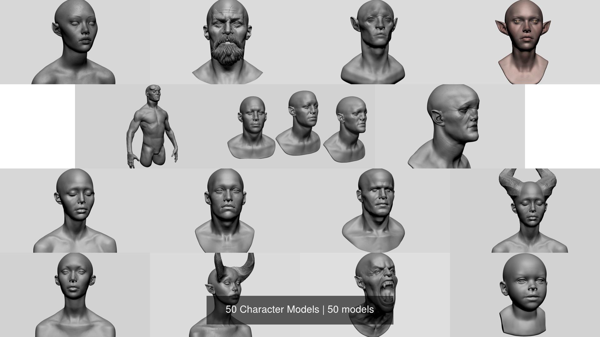 50 Character Models 3D Model Collection_4