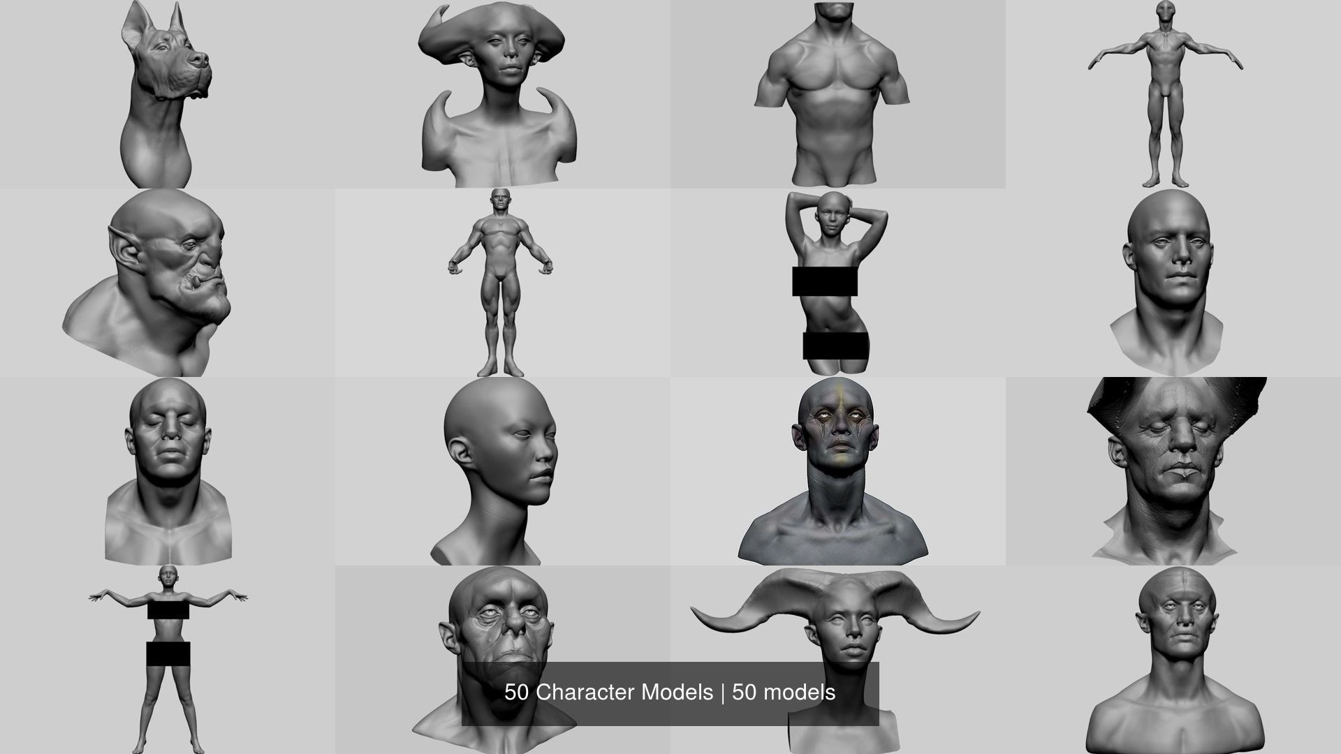 50 Character Models 3D Model Collection_9