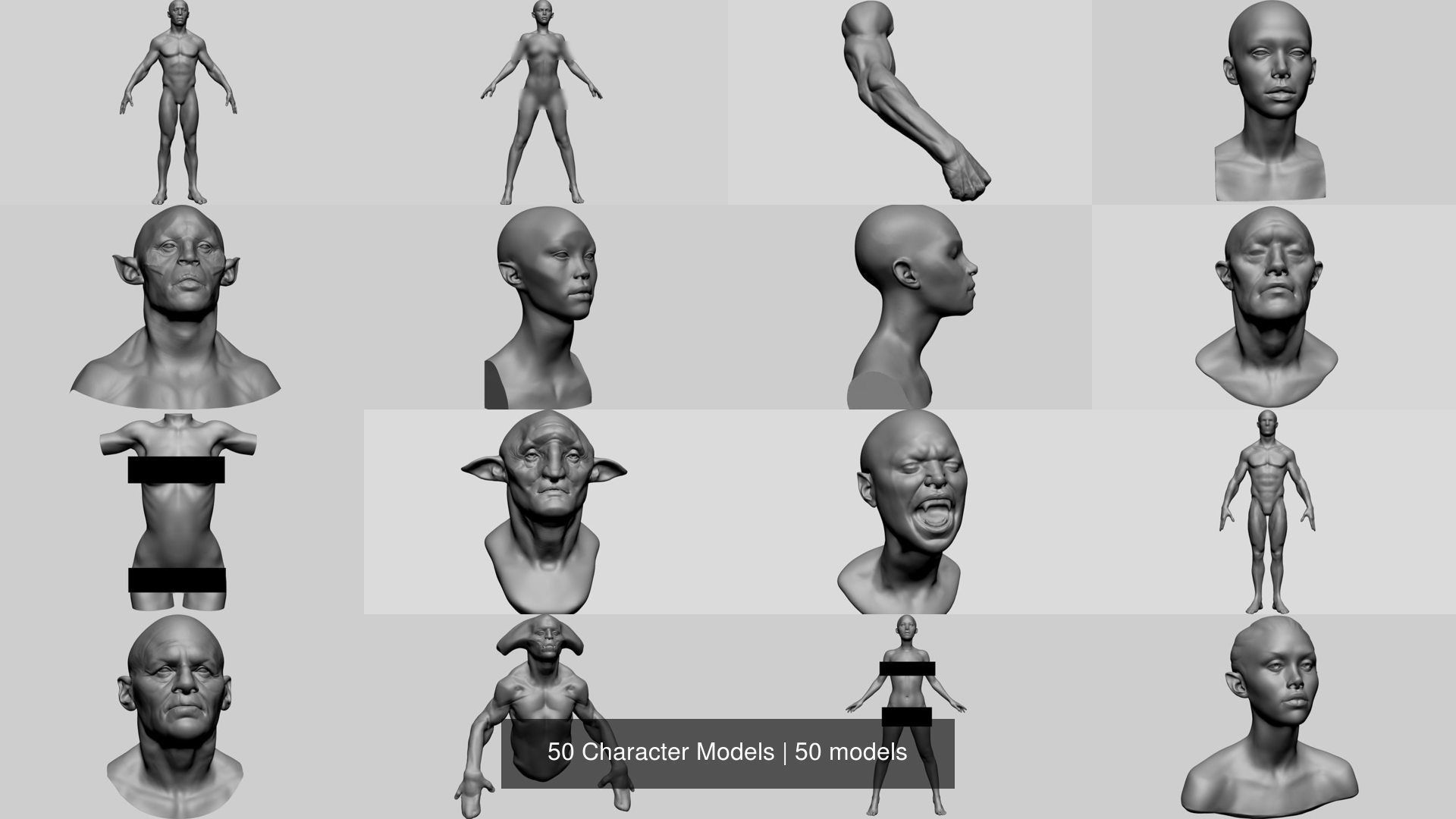50 Character Models 3D Model Collection_3