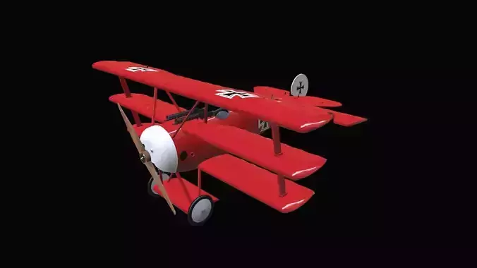 Fokker DR-1 Low-poly 3D model