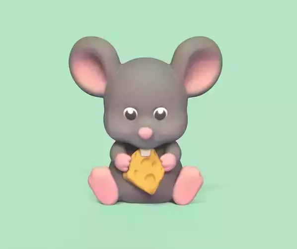 Mouse Eating Cheese