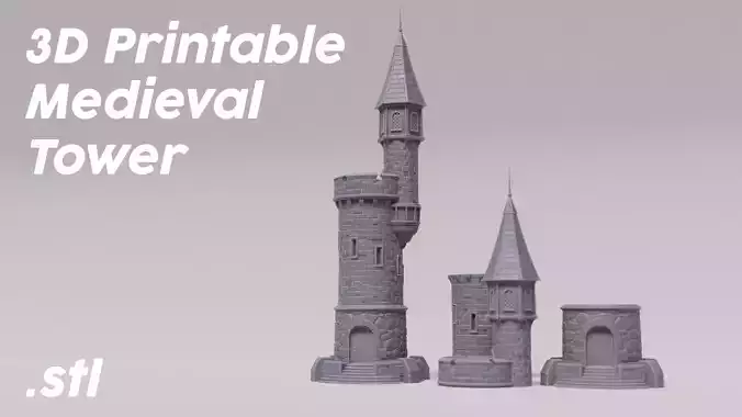 Medieval tower for 3d prining 