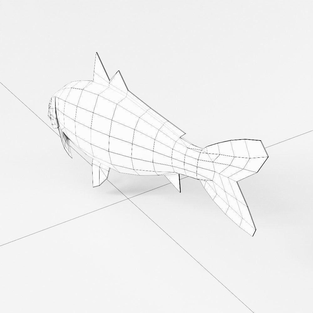 Carp fish 3d model  Low-poly 3D model_4