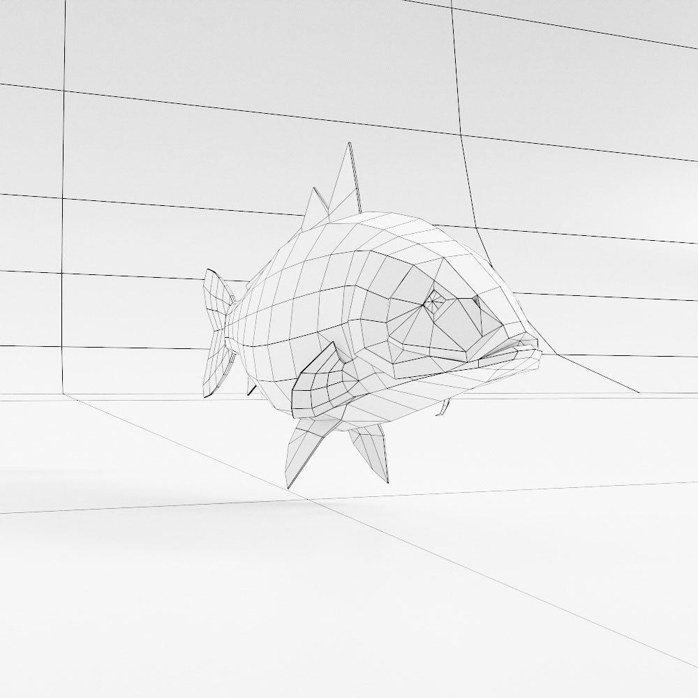 Carp fish 3d model  Low-poly 3D model_5