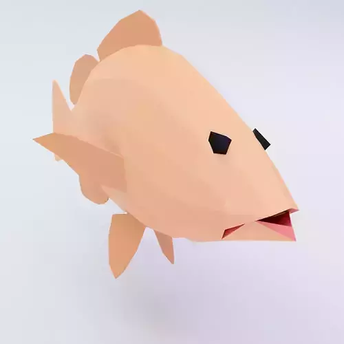 Common carp fish 3d model  Low-poly 3D model