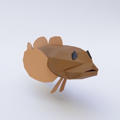Cottus cognatus fish low poly 3d model  Low-poly 3D model