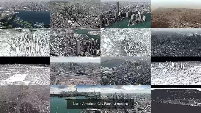 North American City Pack 3D Model Collection