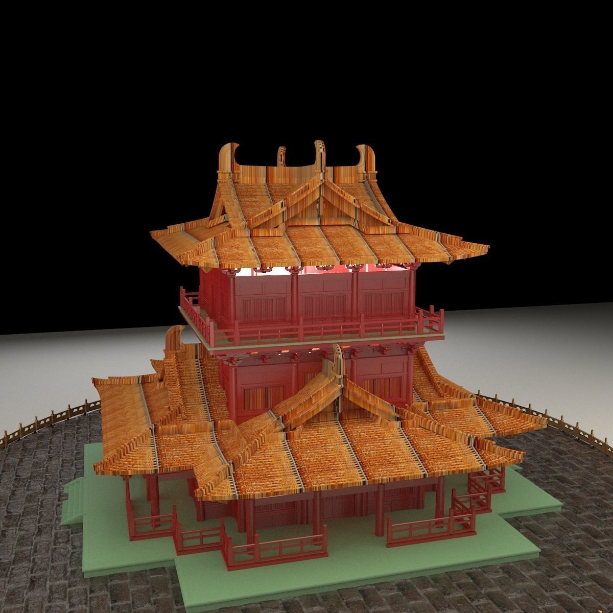 Chinese ancient house  3D model_5