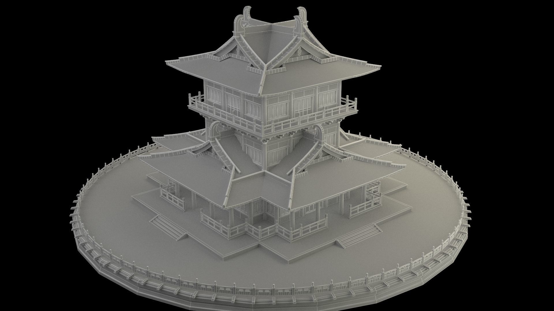 Chinese ancient house  3D model_6