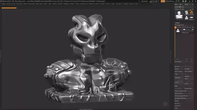 robot head bust 08 3d print model 3D print model