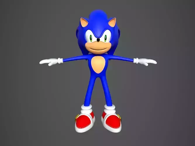 Sonic hedgehog Low-poly 3D model