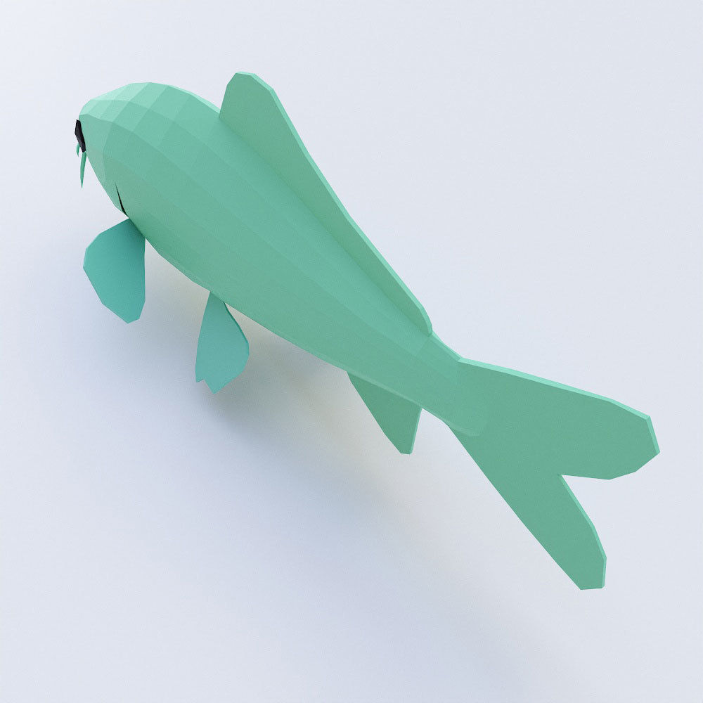 Freshwater common carp fish 3d model  Low-poly 3D model_2