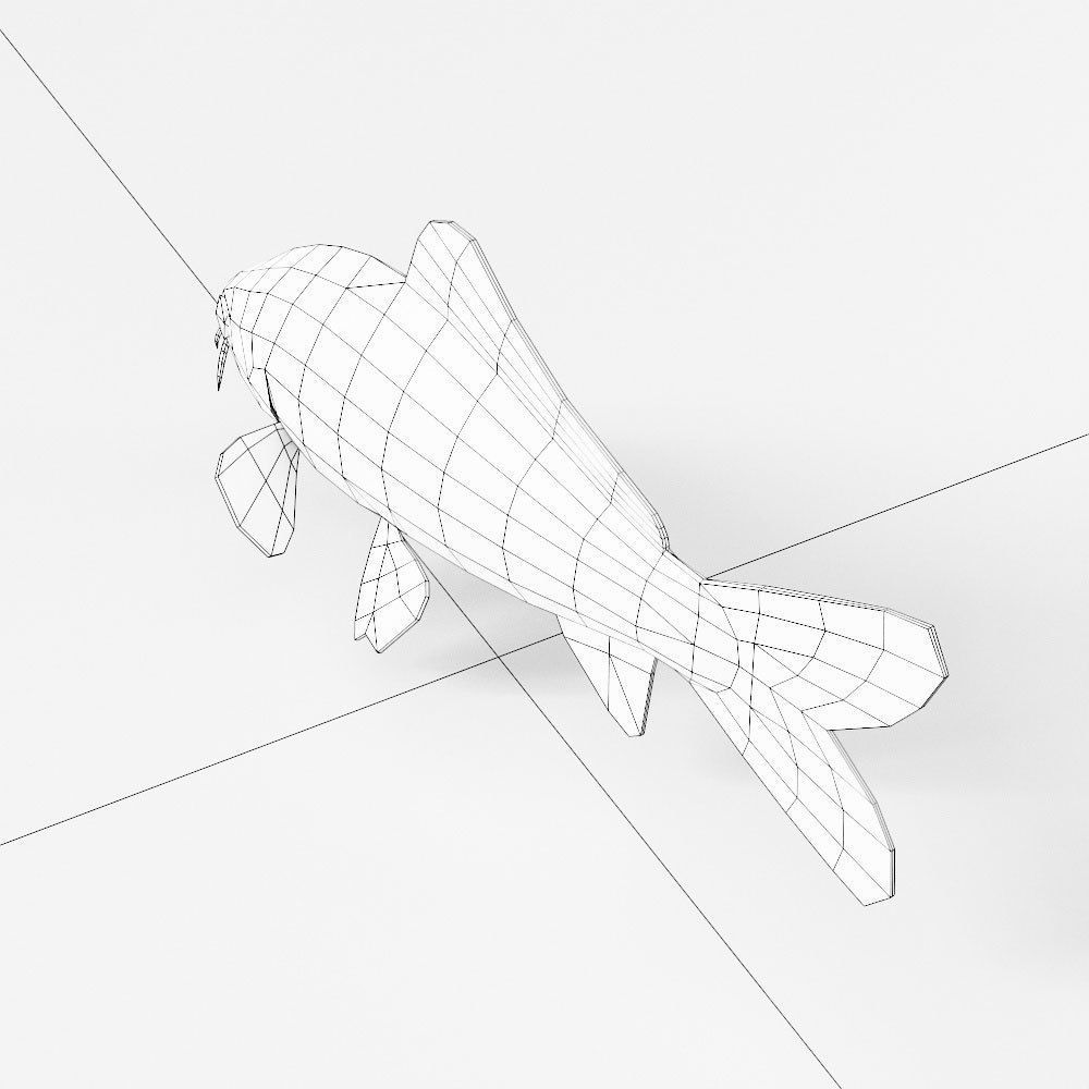 Freshwater common carp fish 3d model  Low-poly 3D model_5