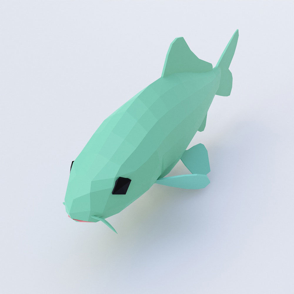 Freshwater common carp fish 3d model  Low-poly 3D model_1