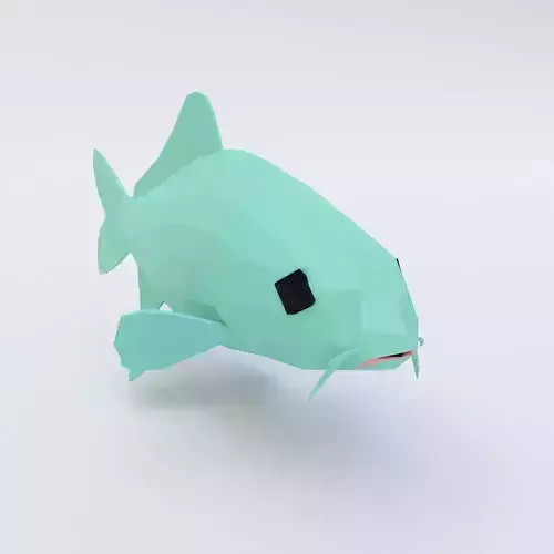 Freshwater common carp fish 3d model  Low-poly 3D model