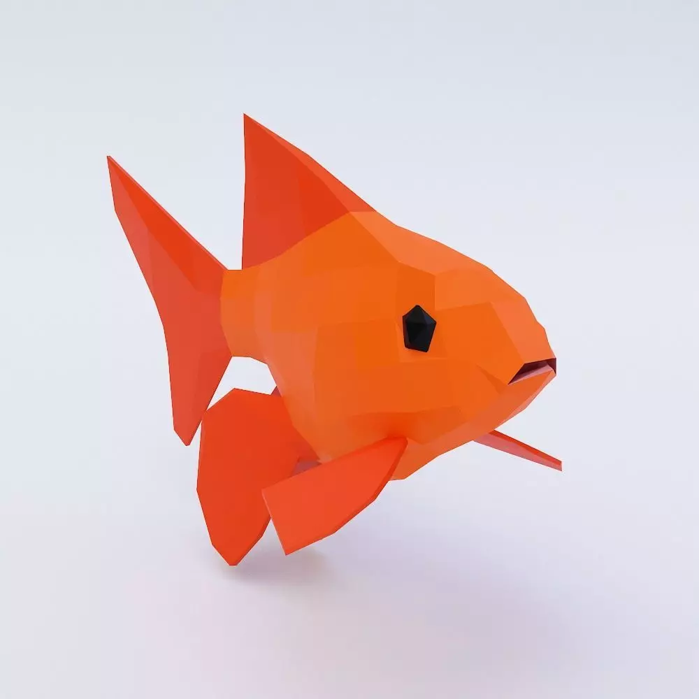 Gold fish low poly 3d model  Low-poly 3D model_0