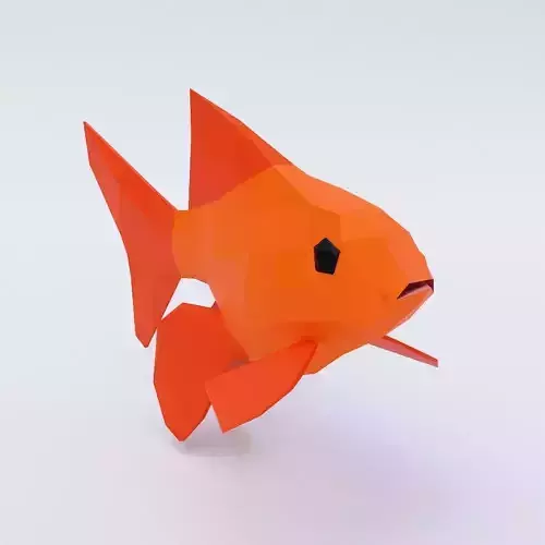 Gold fish low poly 3d model 