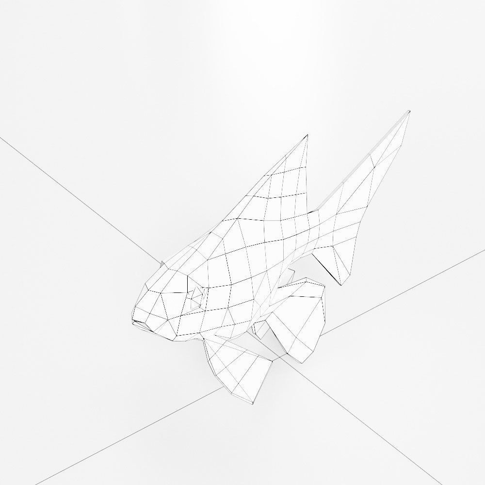 Gold fish low poly 3d model  Low-poly 3D model_5