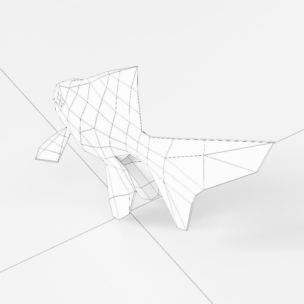 Gold fish low poly 3d model  Low-poly 3D model_6