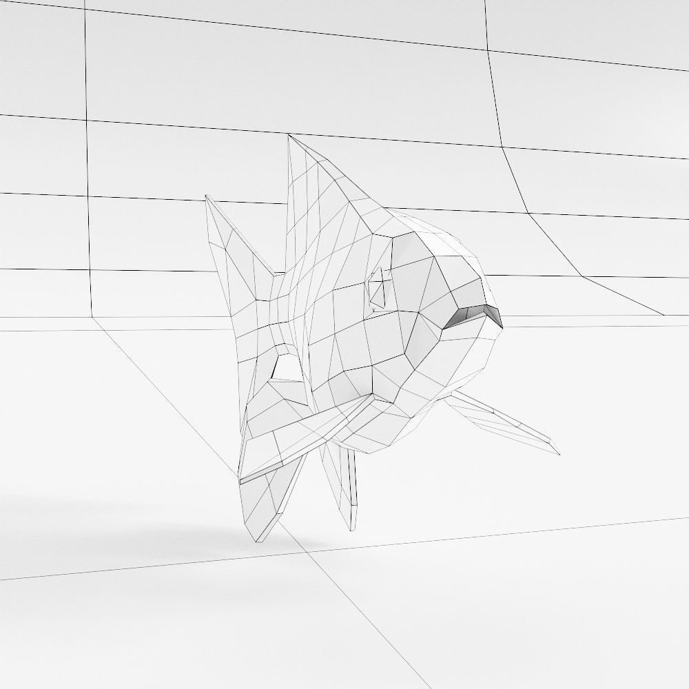 Gold fish low poly 3d model  Low-poly 3D model_4