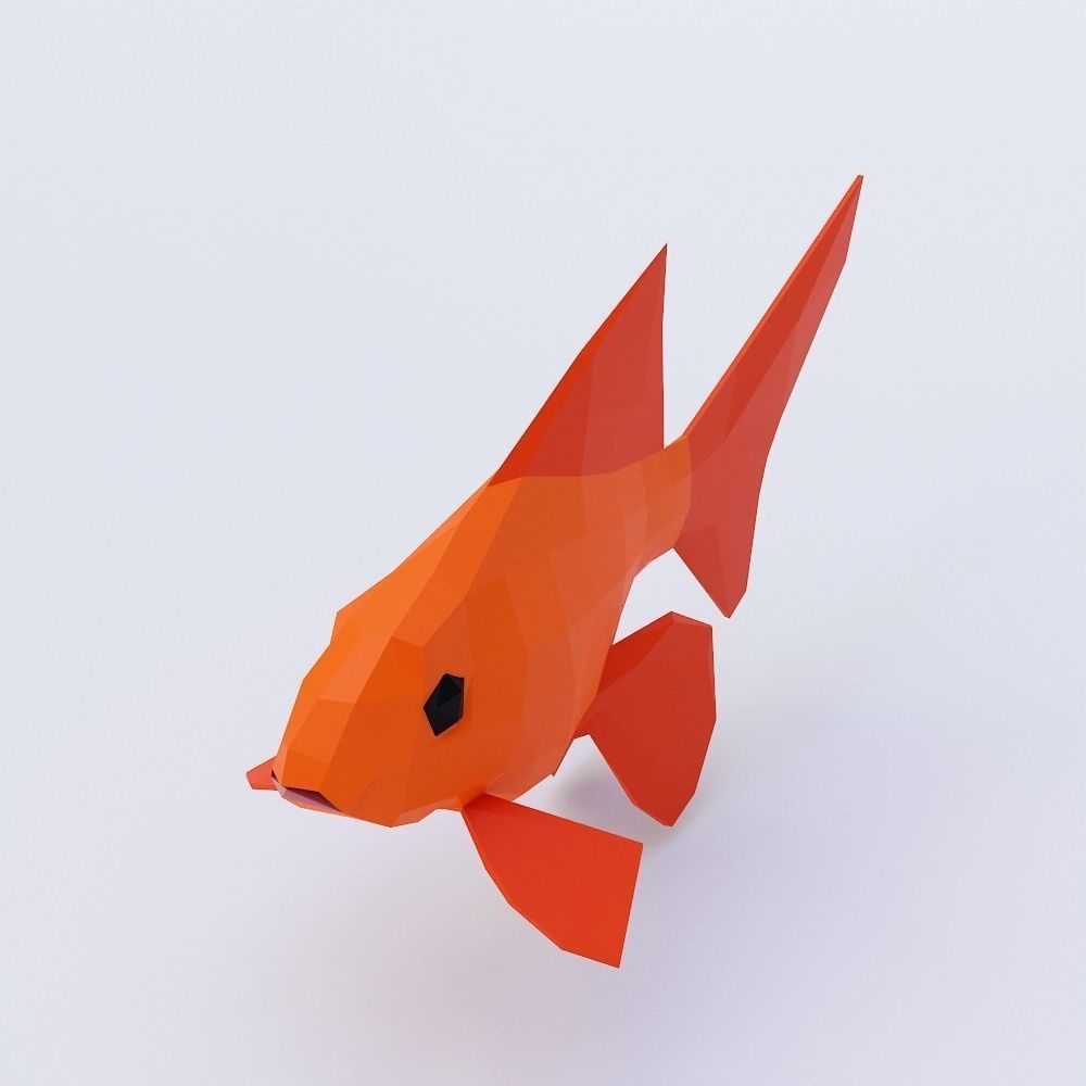 Gold fish low poly 3d model  Low-poly 3D model_1