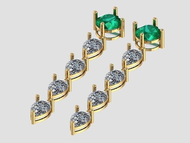 women s earrings 1 3D print model
