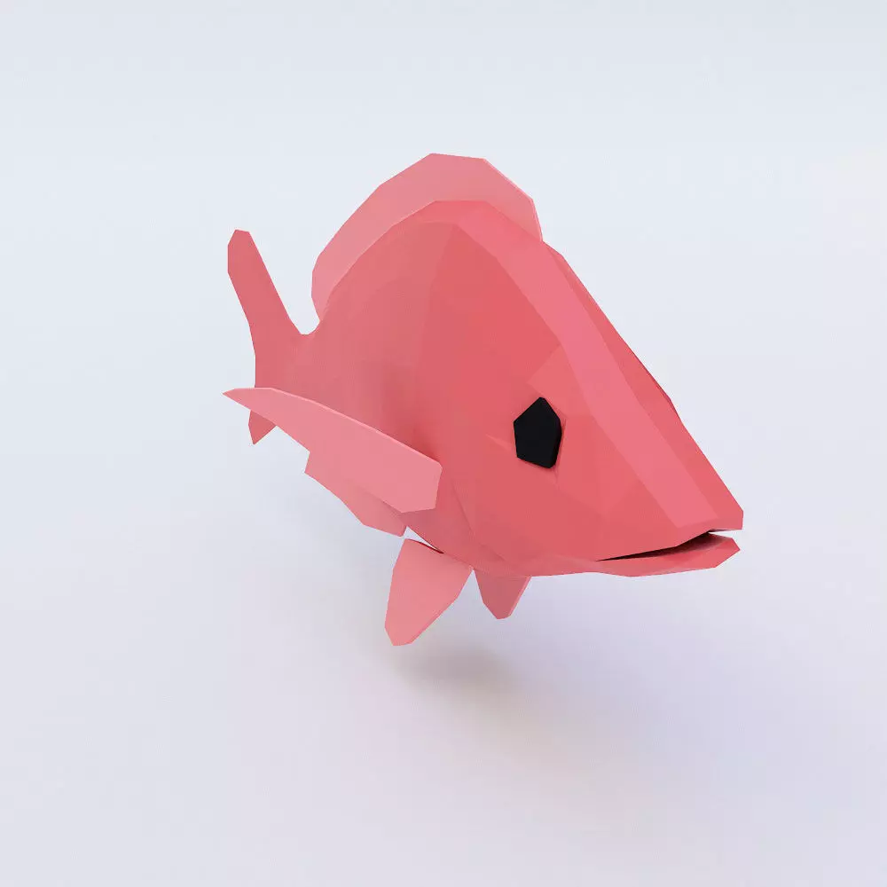 Humpback red snapper fish 3d model Low-poly 3D model