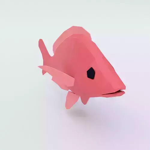 Humpback red snapper fish 3d model 