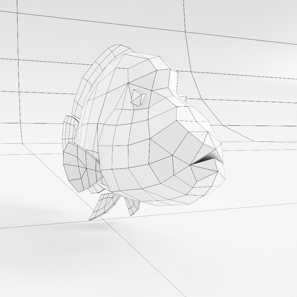 Napoleon fish low poly 3d model Low-poly 3D model_3