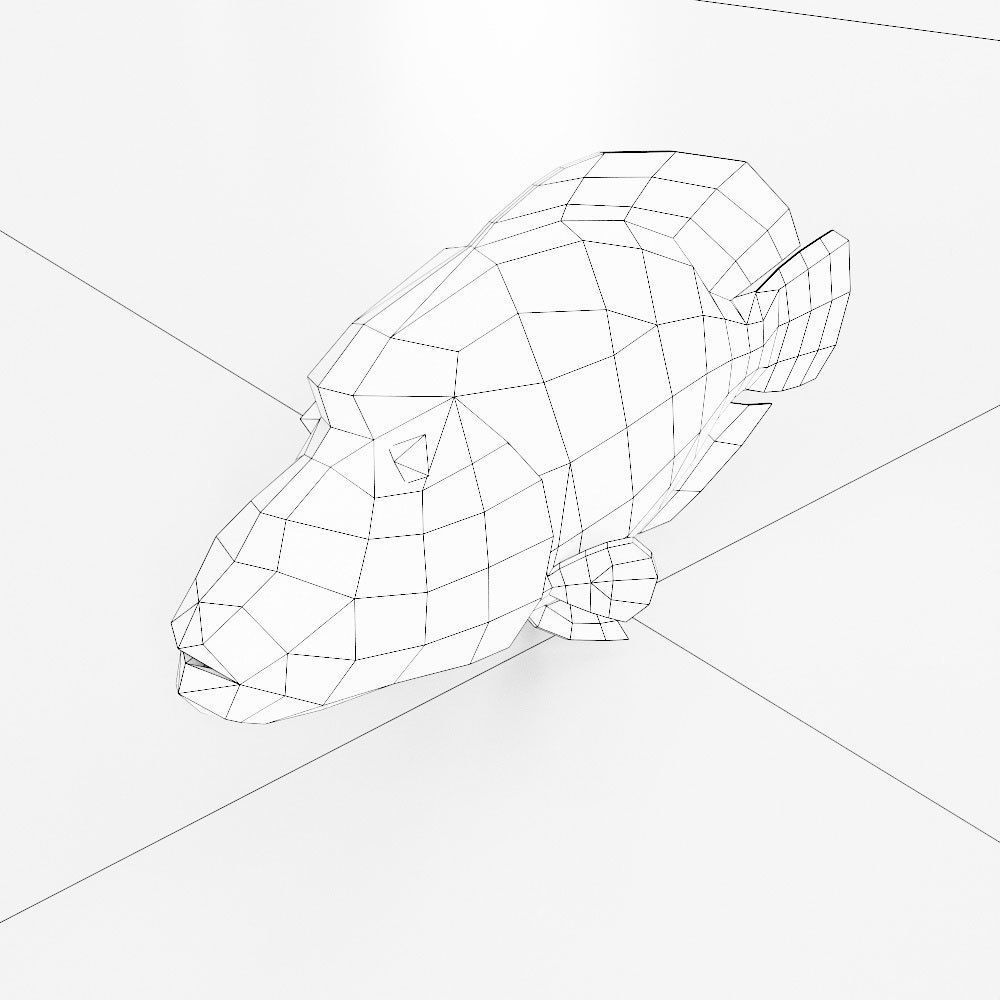 Napoleon fish low poly 3d model Low-poly 3D model_4