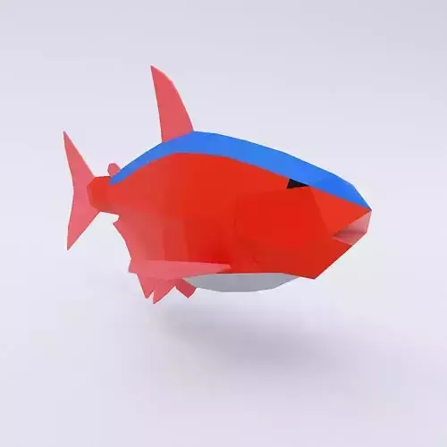 Neon tetra fish low poly 3d model 