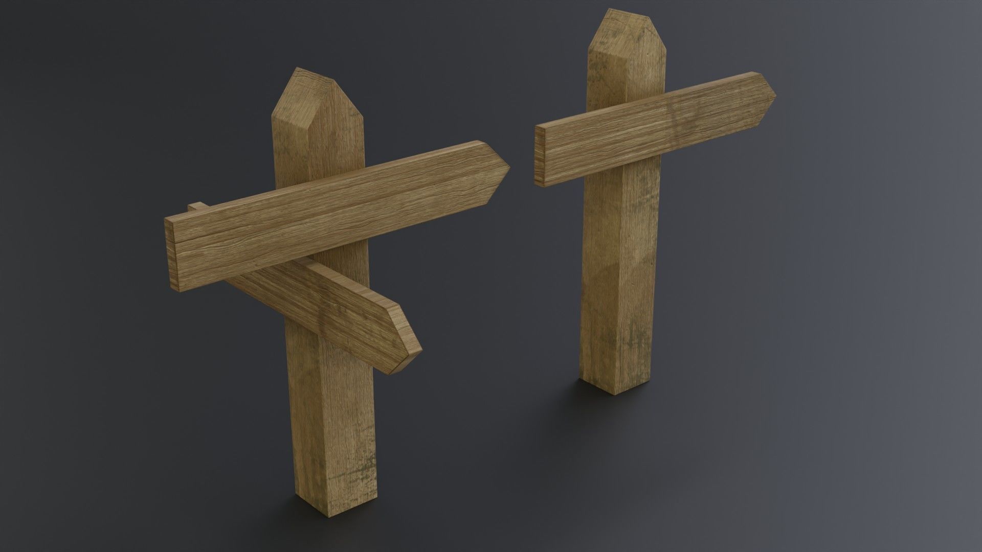 Medieval road sign Free low-poly 3D model_2