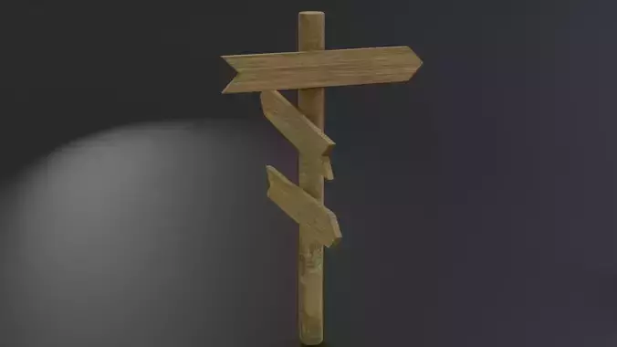 Medieval road sign Free low-poly 3D model