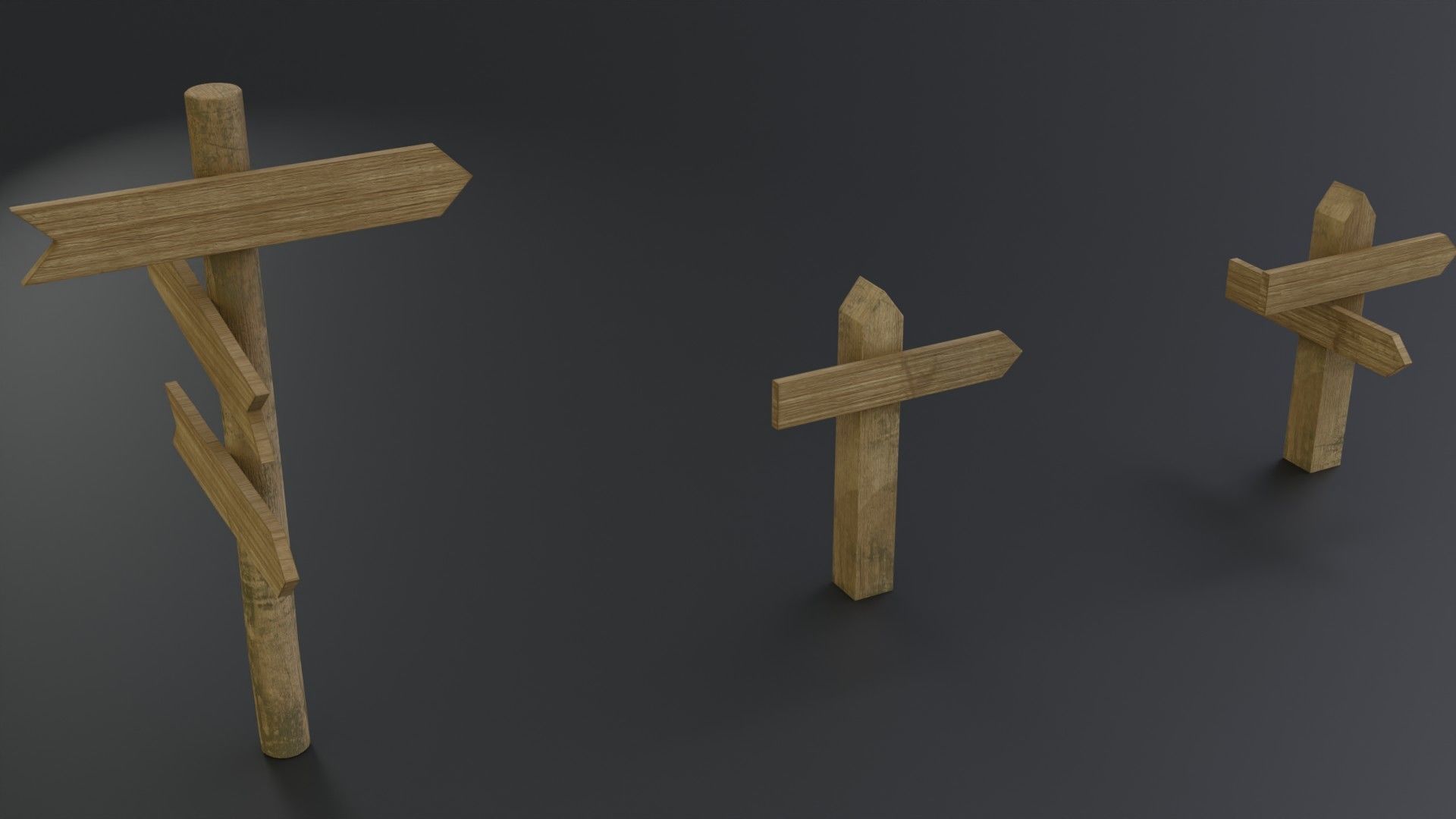 Medieval road sign Free low-poly 3D model_1
