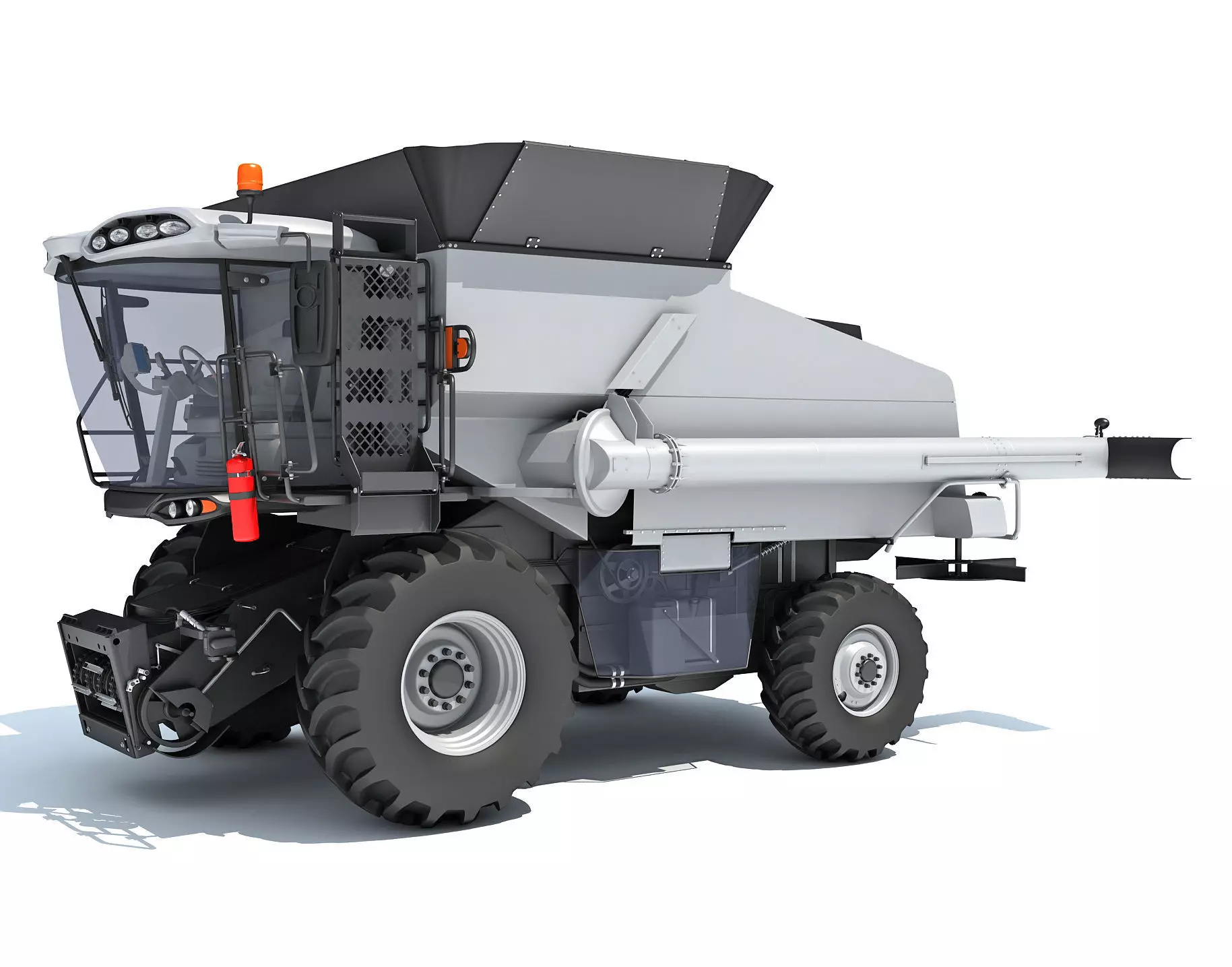 Combine Harvester 3D model_0