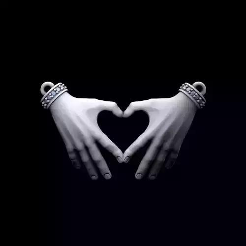 Pendant Hands together 3D print model