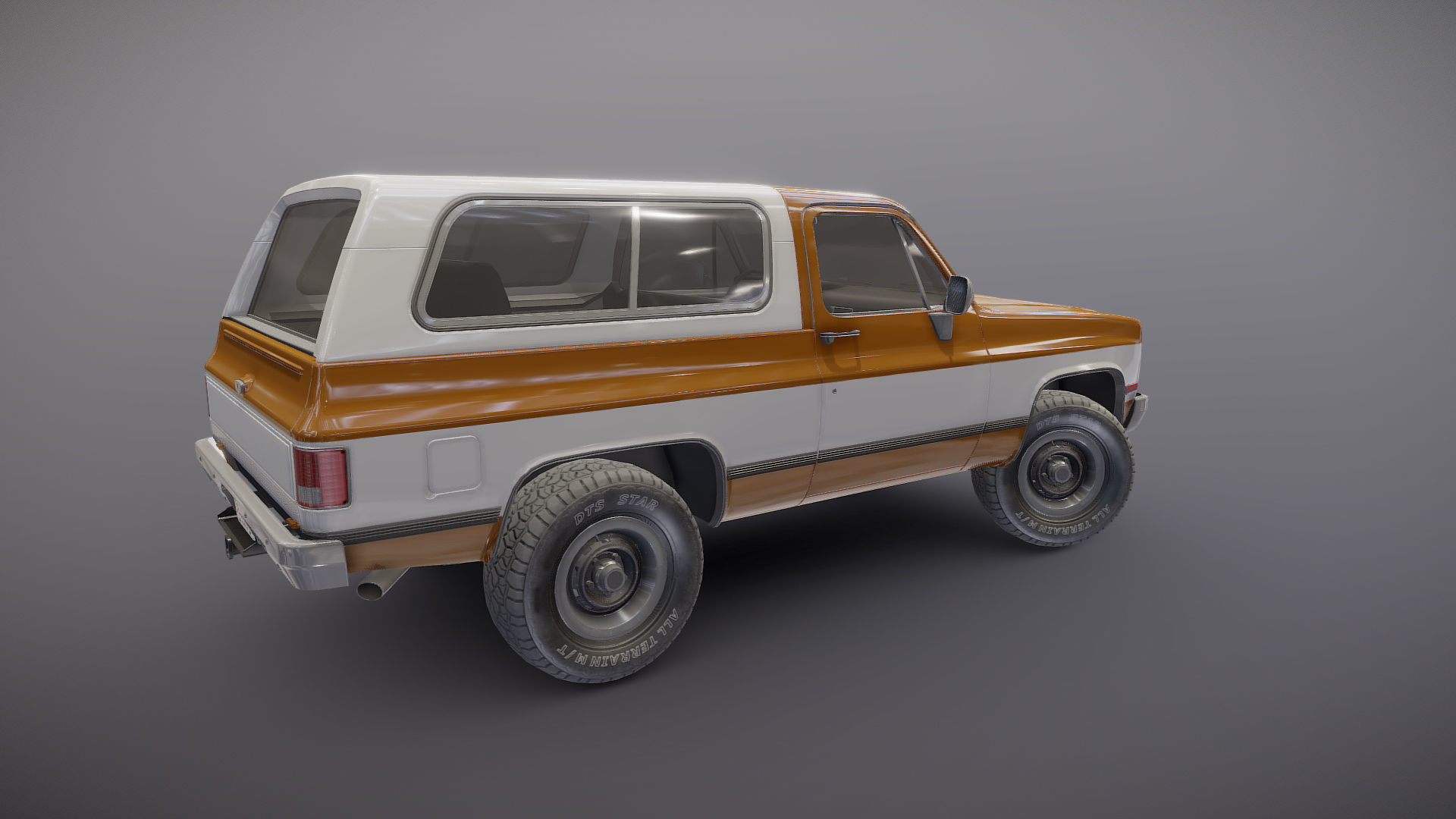 80s offroad car Low-poly 3D model_18
